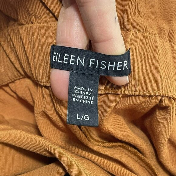 Eileen Fisher Women Pants Slacks Trousers Size L Fall Pumpkin Elastic Workwear - Picture 9 of 10
